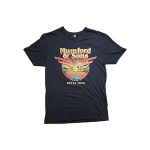 Mumford and Sons Delta Tour 2-Sided Black Concert T Shirt, Men's Size Medium
